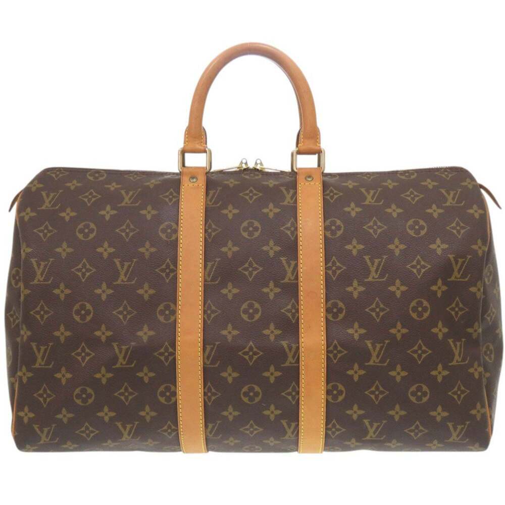 LOUIS VUITTON Brown Monogram Keepall 45 Boston Bag